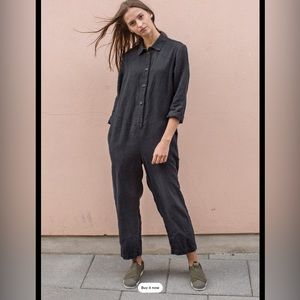 Linen lightweight jumpsuit women, boiler suit